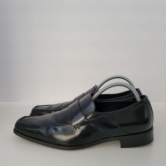 Calvin Klein Valmont Men's Black Leather Dress Shoes F2820/J06 US Size 10M - Picture 2 of 9